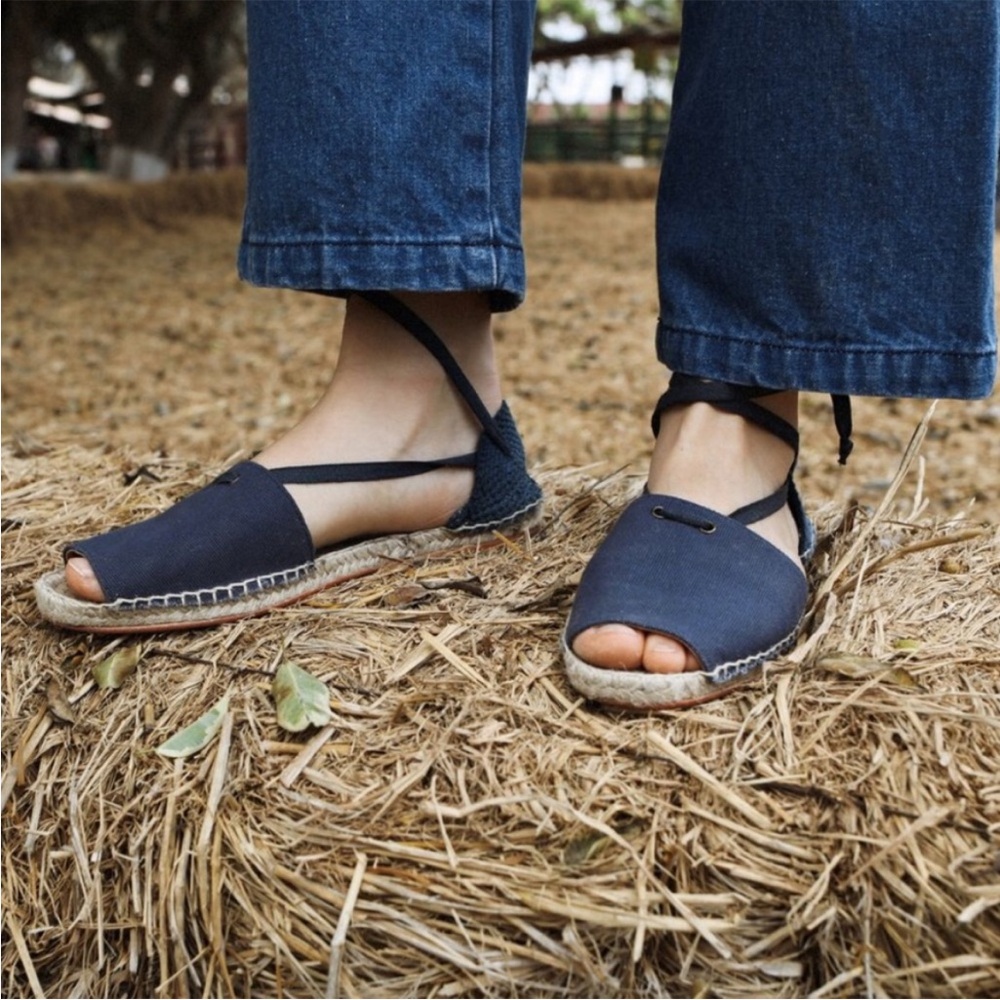 DÔEN Francis Open Toe Espadrille Size 5.5/36